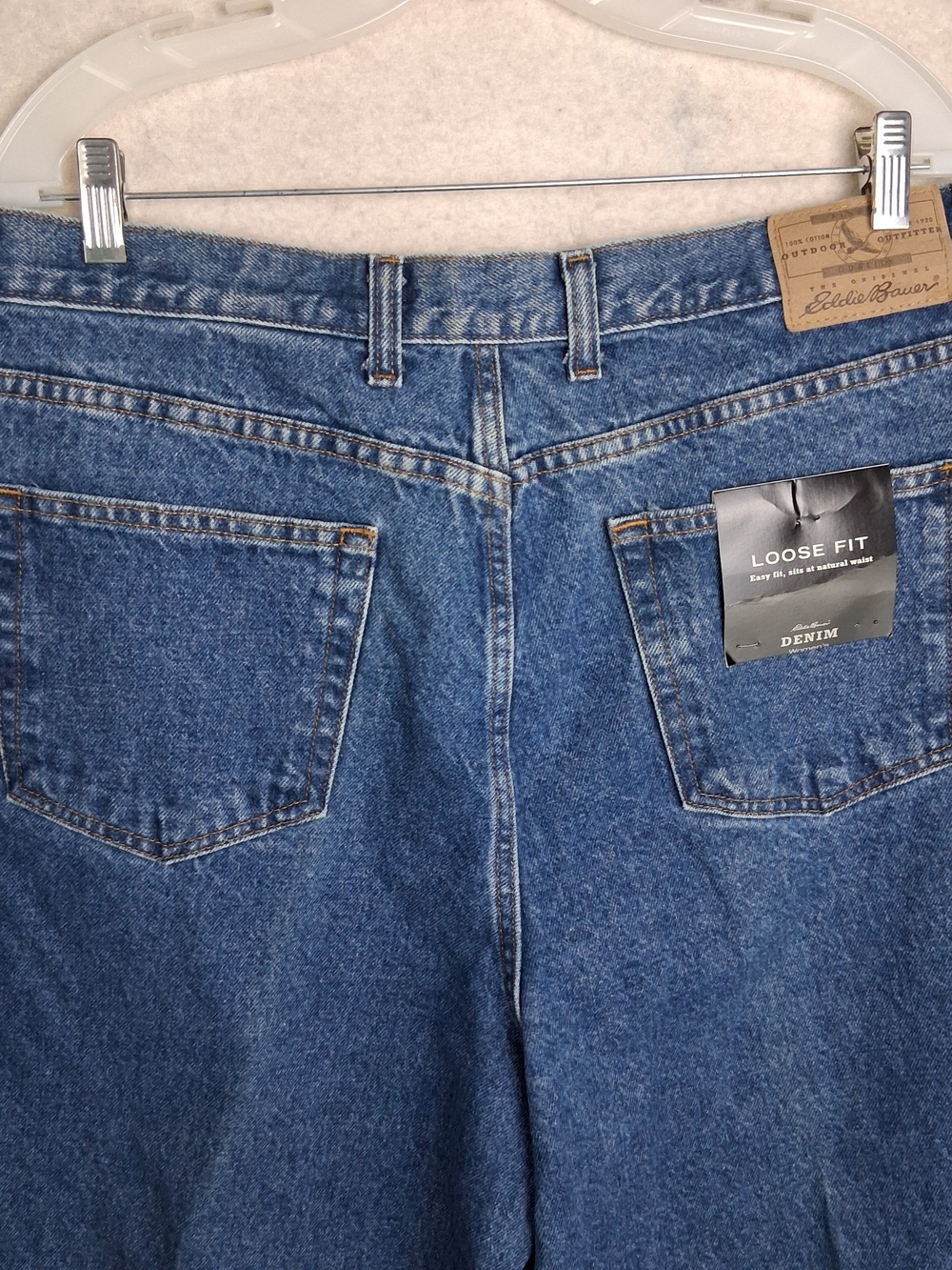 90s Vintage Eddie Bauer Womens 20 NWT Blue Denim Jeans High Rise Loose Fit Mom - Picture 12 of 16